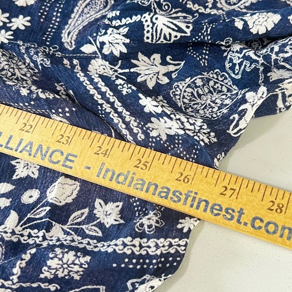 Ces Femme Floral Paisley BlueV-Neck Babydoll Blouse Women's Large Flowy - Picture 8 of 10